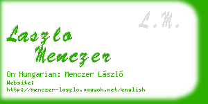 laszlo menczer business card