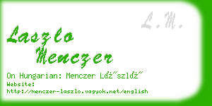 laszlo menczer business card